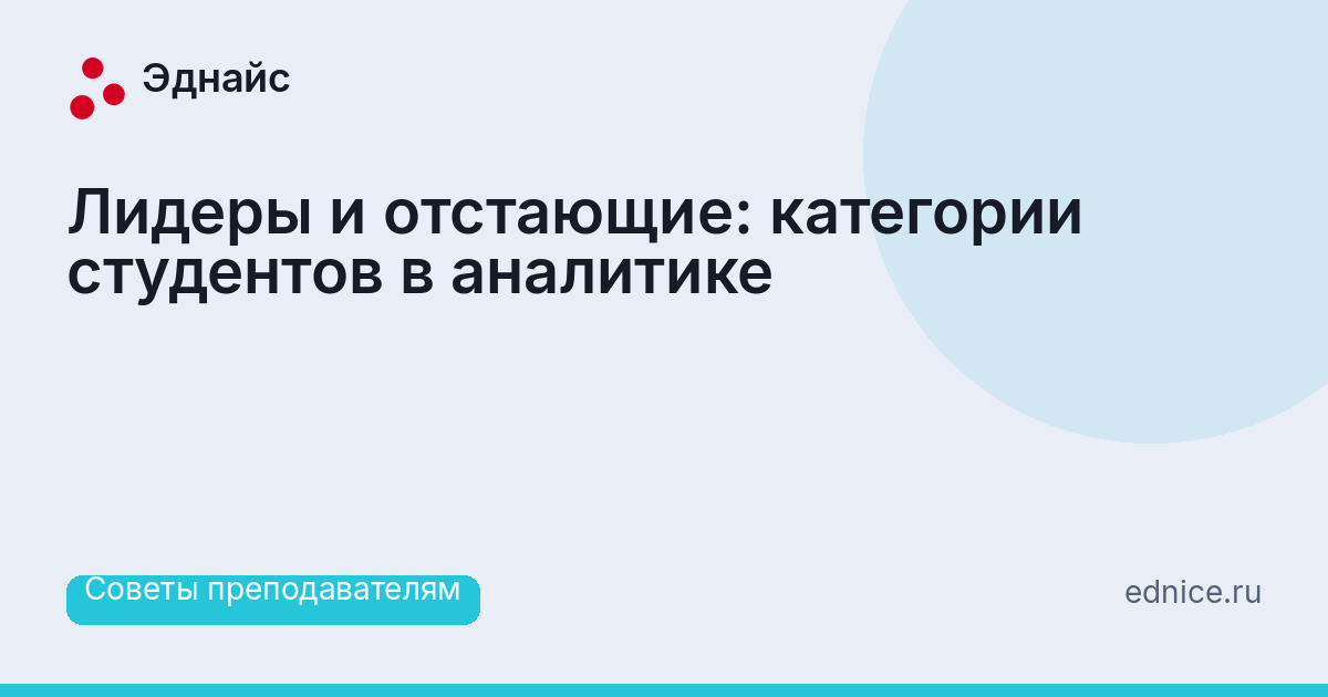 Лидеры и отстающие: категории студентов в аналитике
